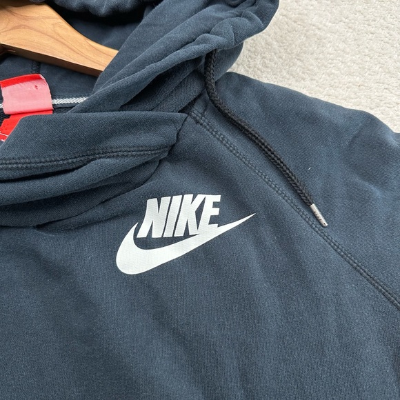 Nike Sportswear High Neck Long Sleeve Hoodie Black Women’s Size Medium - Picture 3 of 8